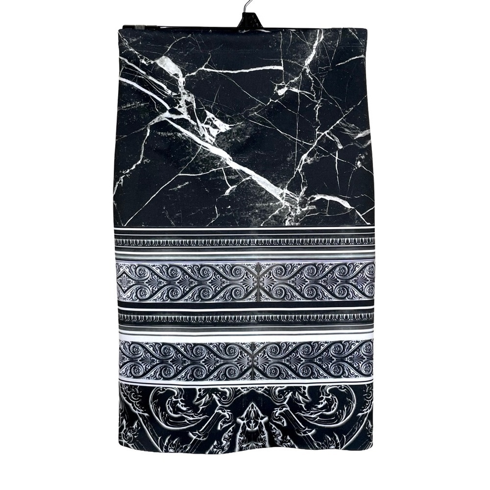 Clover Canyon Marble Print Bodycon Pencil Skirt XS